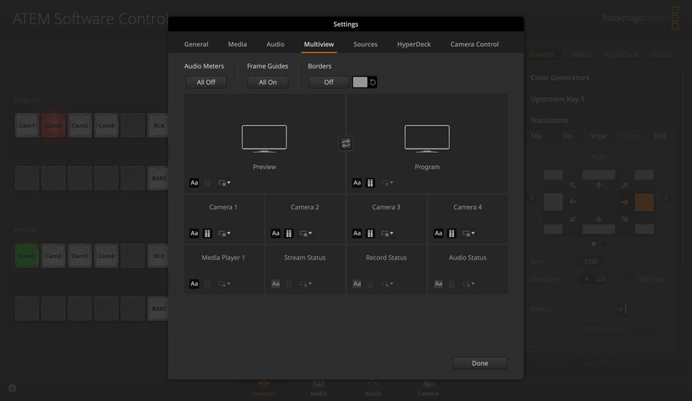 Switcher Settings - Multiview